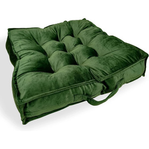 Cojín Suelo Grande, Cojín para Sillón de Jardín en Tela Terciopelo Suave, 60X60X10CM