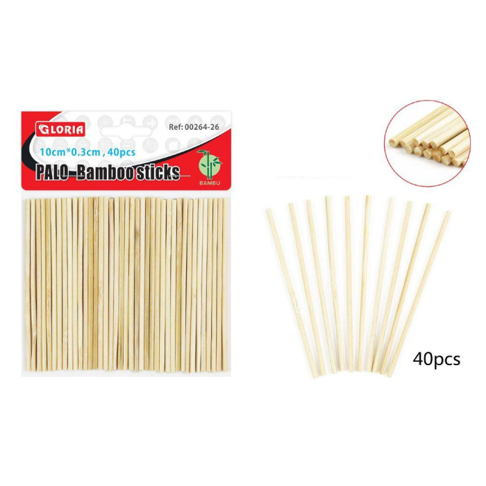 Palo bamboo sticks 10cm x 0.3cm 40und