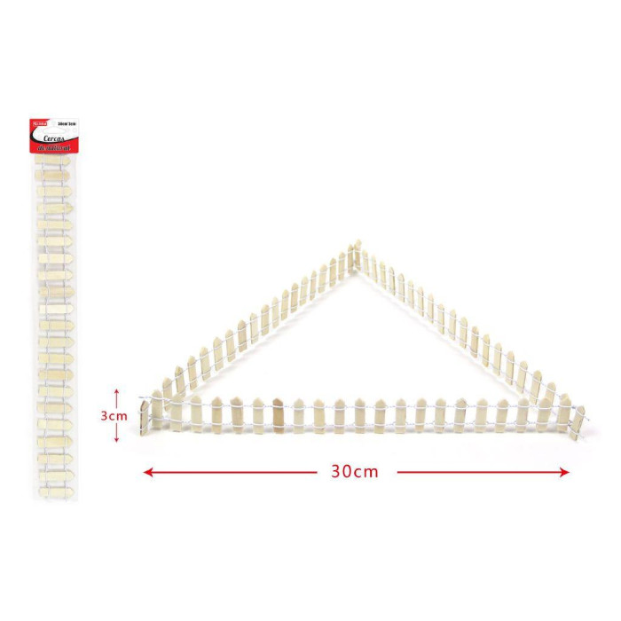 cerca de madera natural 30cm x 3cm