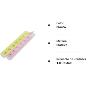 Pastillero Semanal español de bolsillo - dias- 2 tomas- mañana y tarde