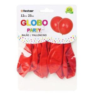 Globos Látex 23cm Rojo 12 UND