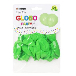 Globos Látex 23cm Verde 12 UND