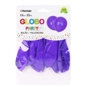 Globos Látex 23 cm Morado 12 UND