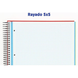 Enri, Cuadernos A4 Cuadrícula 5x5, Tapa Extradura, 120+40 Hojas.Banda