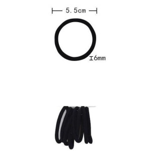 8 gomas de pelo 5.5CM, color negro, ideal para el uso diario Goma elástica para el pelo, sin alambre, para mujeres y niñas