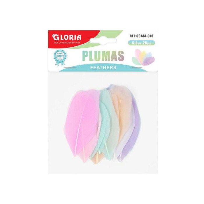 Plumas de Colores,20 piezas de Plumas para Manualidades Tamaños 6-8CM