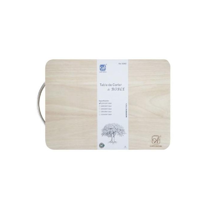 Tabla de cortar de madera de roble Premium. Tabla de corte extra  32 cm x 22 cm x 1.8 cm Natural