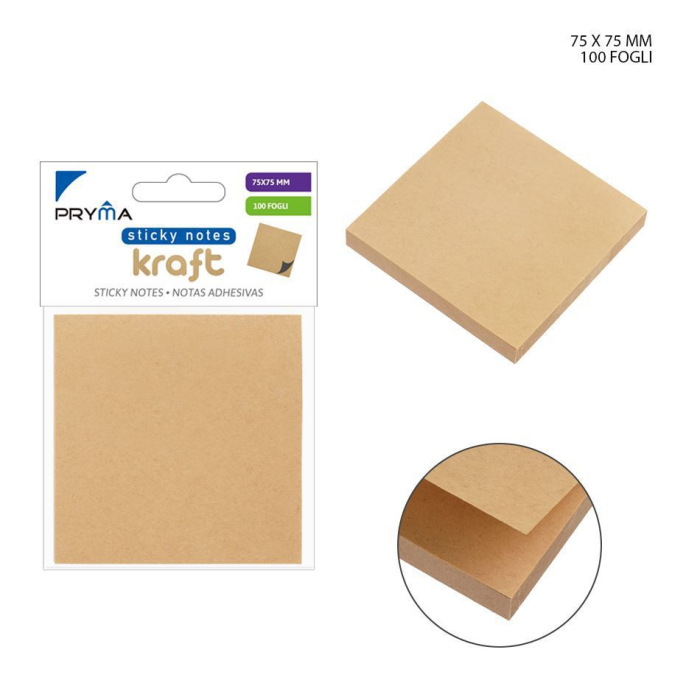 Nota Adhesiva Papel kraft 75 x 75 mm  100H