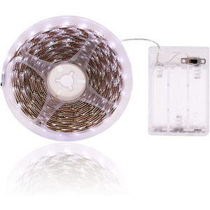 Luces LED de cuerda flexible,Tira LED Luz batería caja+ interruptor