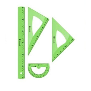 SET 4 Reglas PVC neon Glow in the dark 30cm