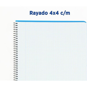 Bloc Espiral Campus A4 Tapa Básica 80 Hojas 60g Cuadrícula 4 mm  1UND
