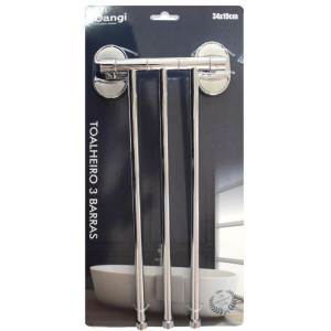 Toallero de acero inoxidable, giratorio para colgar en la pared, para ahorrar espacio, accesorios de baño (3 brazos)