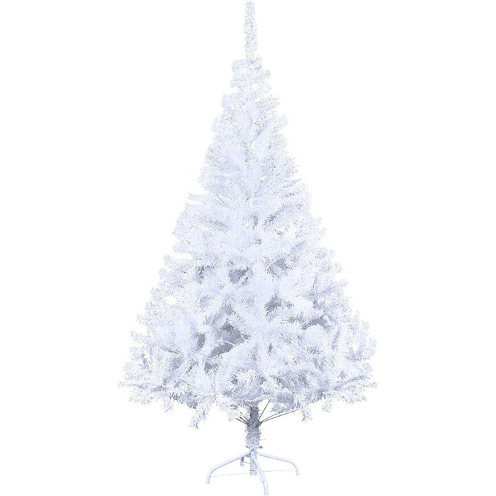 Árbol de Navidad artificial, 180 cm resistente al fuego, de PVC, color blanco