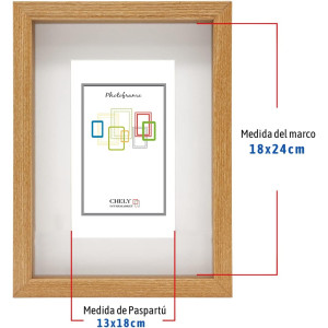 Marcos con Profundidad 18x24cm (Medida Interior de paspartú 13x18 cm)(Madera) | MOD-3503