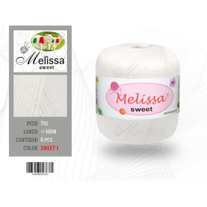 Melissa SWEET Lana 100% Acrilico Ovillo Certificado OEKP-TEX Standard 100, 168 M/PC 75G x 1