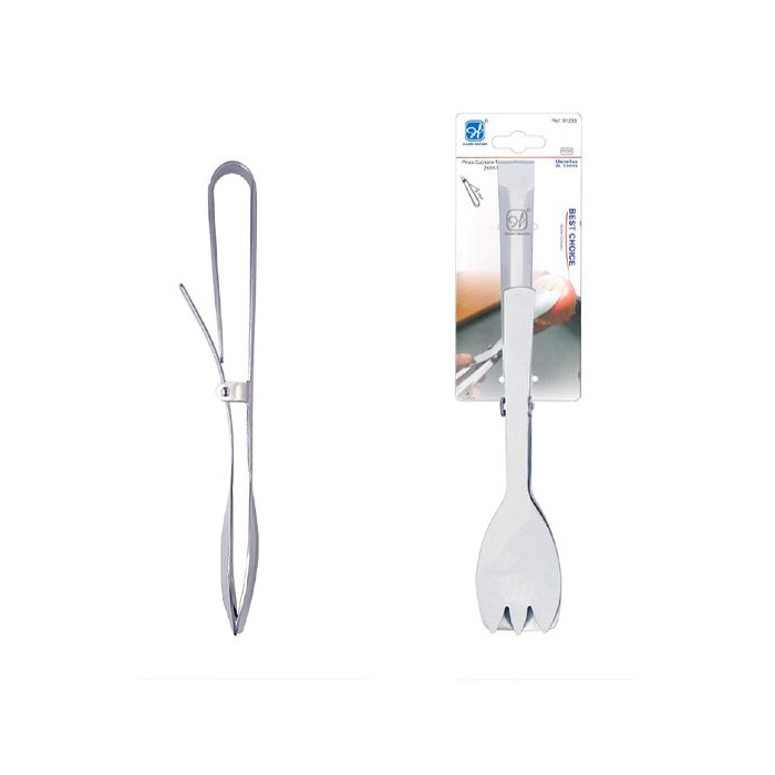 Pinzas,  Cuchara Tenedor de Cocina Clip de Comida de Acero Inoxidable 24x4.5cm