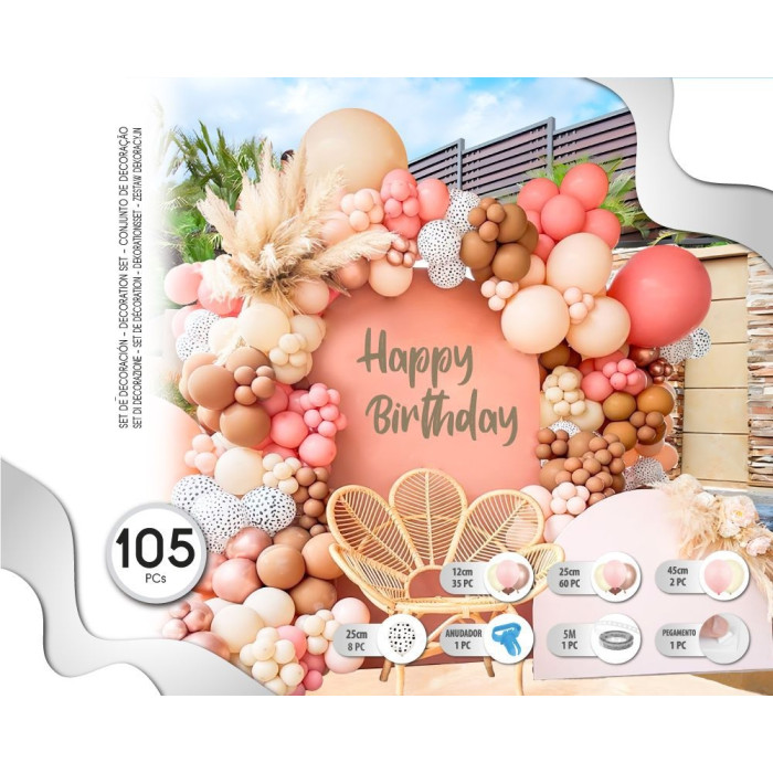 Set de Globos Rose 105pcs