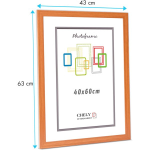 Chely Intermarket  Marco de Fotos Grandes 40x60cm (Cerezo) MOD-254, Hecho de Madera, Ancho de Bastidor 1,20cm