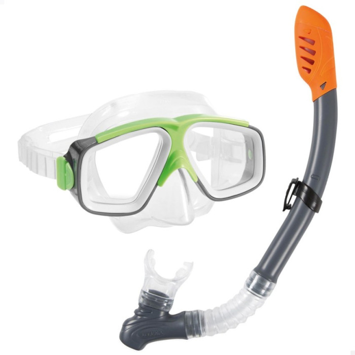 Conjunto INTEX Gafas Silicona Rider + Tubo Respirador Infantil