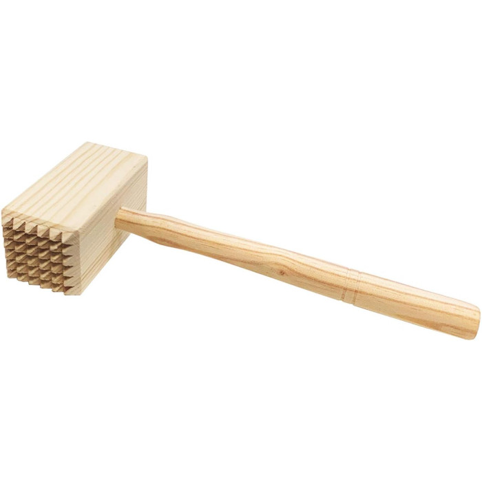 Mazo para carne de madera, 28.7 cm, Martillo ablandador de carne cuadrado de cocina