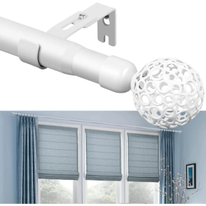 Barra de Cortina Extensible  160-310cm Blanco metal