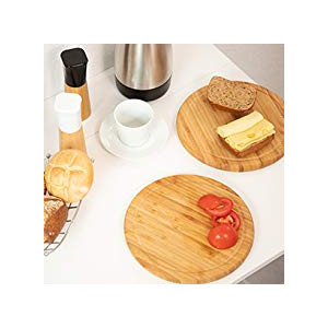 Tablas de Cortar para Cocina Redondas, Bambú,28x1.5cm