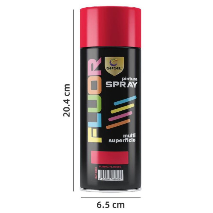 Pintura Spray Rojo Fluorescente 400 Ml