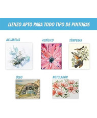 Chely Intermarket Pack 4 - 5 Lienzos tamaños Perfil 16 mm canva blancos para pintar con bastidor preestirado - 100% algodón