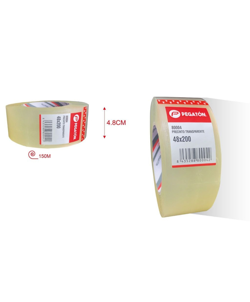 Cinta de Embalaje Transparente Precinto Adhesivo 48mmx200m( pack 1 uds)