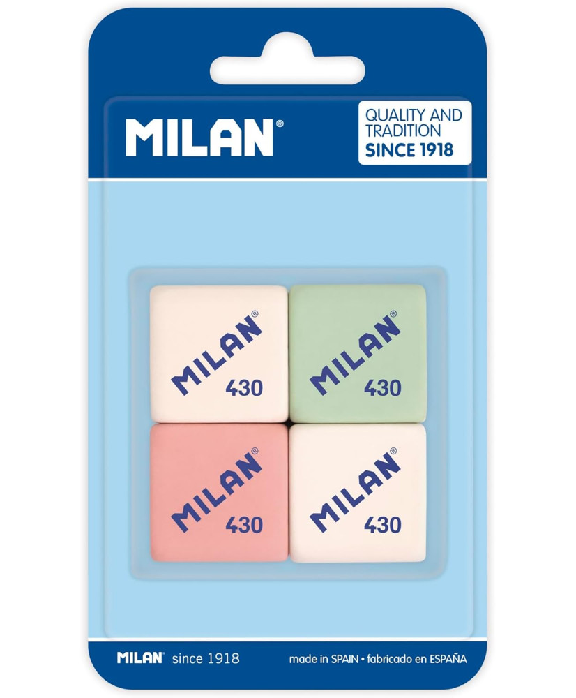 Goma de borrar milan 430 blister de 4 unidades