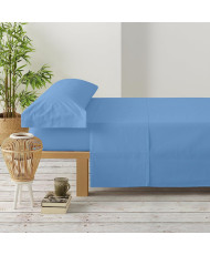 Juego De Sabanas De Cama （90x190/200）-（150x190/200 ）– Sabanas 100% Poliéster – 3 Piezas Azul