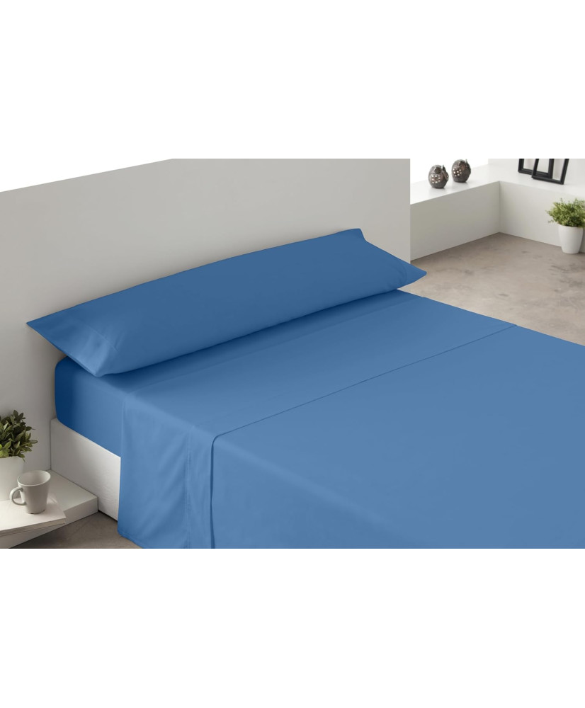 Juego De Sabanas De Cama （90x190/200）-（150x190/200 ）– Sabanas 100% Poliéster – 3 Piezas Azul