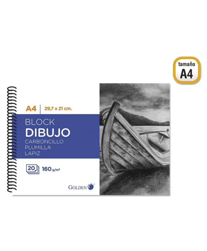 Cuaderno dibujo carboncillo a4 160gr. 20h. liso