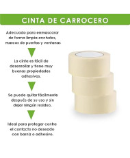 Cinta de carrocero para pintar y enmascarar.(pack 6 uds - 48mmx40m