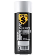 SPSIL Pintura Spray 400ml,( Blanco Brillo 8571, Paquete de 1 )Spray Acrílico para Metal / Madera / Plástico