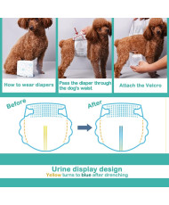 Pañal( L ) (Pack 8 uds)para Perro Sanitarios Mascotas Desechables Masculino ​Entrenamiento Súper Absorbente Braguita Higiénica