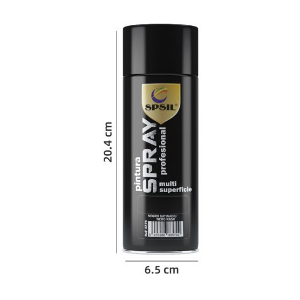 SPSIL Pintura Spray 400ml,( Negro Satinado 8579, Paquete de 1 )Spray Acrílico para Metal / Madera / Plástico