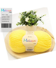 Melissa Lana Fina Hilo 100% Acrilico Ovillo de Lana (1u * 100g) Premium para DIY Tejer y Ganchillo,350m