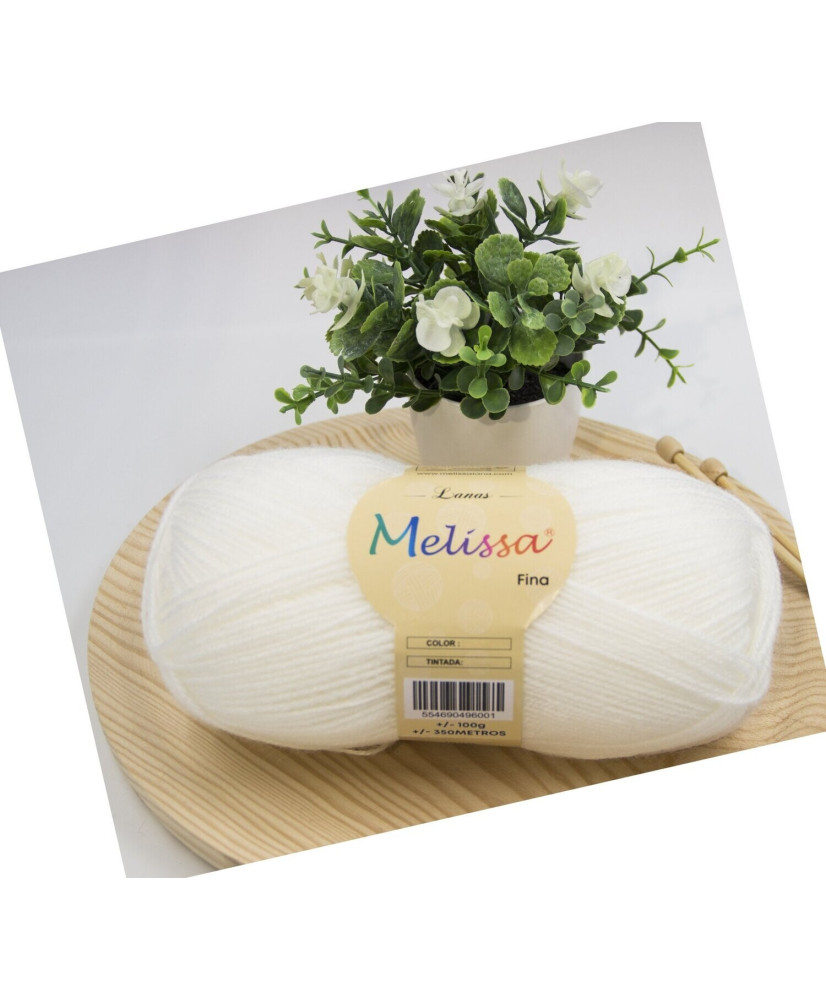 Melissa Lana Fina Hilo 100% Acrilico Ovillo de Lana (1u * 100g) Premium para DIY Tejer y Ganchillo,350m