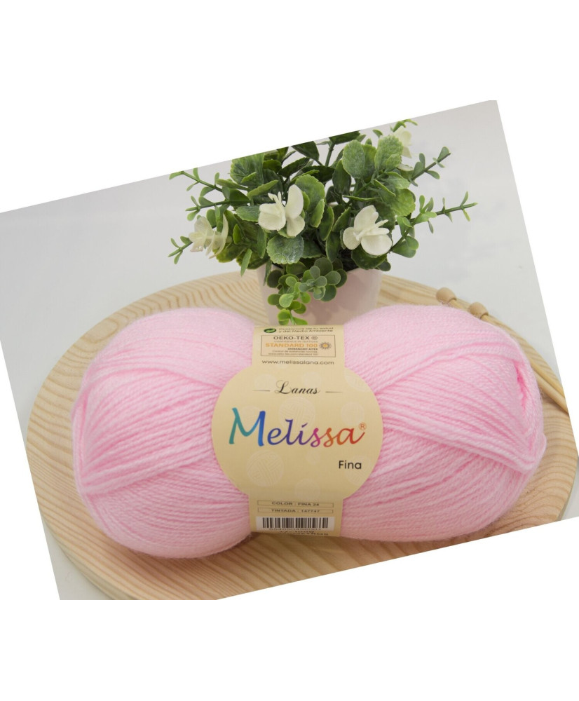 Melissa Lana Fina Hilo 100% Acrilico Ovillo de Lana (1u * 100g) Premium para DIY Tejer y Ganchillo,350m