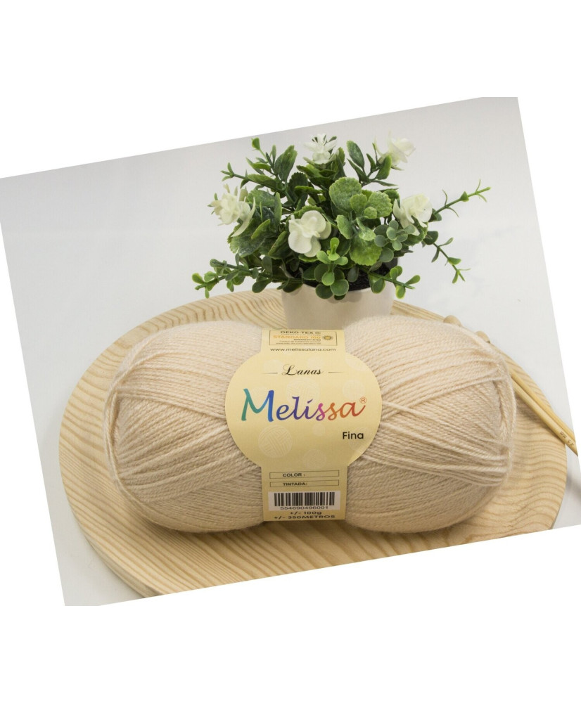 Melissa Lana Fina Hilo 100% Acrilico Ovillo de Lana (1u * 100g) Premium para DIY Tejer y Ganchillo,350m