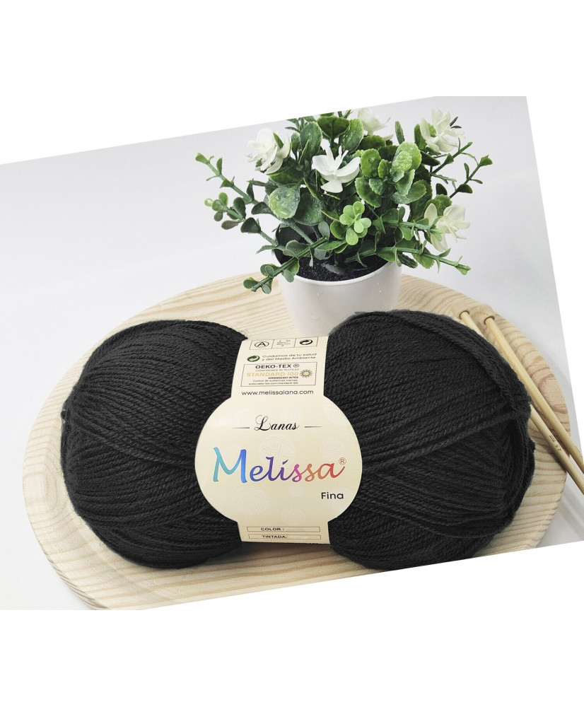 Melissa Lana Fina Hilo 100% Acrilico Ovillo de Lana (1u * 100g) Premium para DIY Tejer y Ganchillo,350m