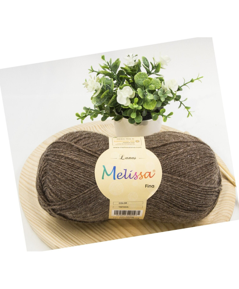 Melissa Lana Fina Hilo 100% Acrilico Ovillo de Lana (1u * 100g) Premium para DIY Tejer y Ganchillo,350m