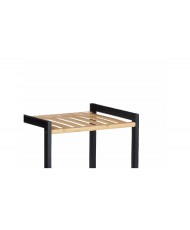 Estantería de Baño 35x30x70 cm Negro Natural Bambú Madera de pino