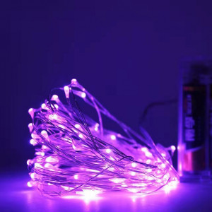 GUIRNALDA DE BATERIA COLOR PURPURA 5M 50LED