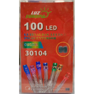 GUIRNALDAS LUCES DE PILAS EXTERIOR 7M 100LED COLOR