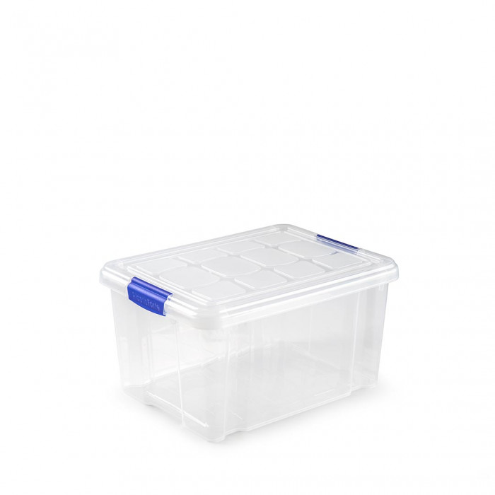 PLASTIC FORTE, Caja de almacenamiento, TRANSPARENTE, 16 Litros, sin ruedas