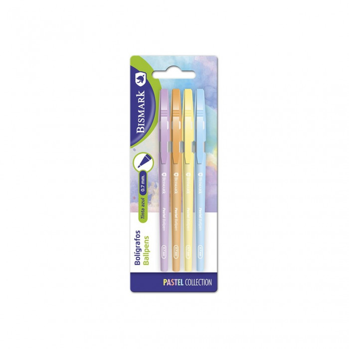 BOLIGRAFO CLIP TINTA AZUL PACK 4 UDS