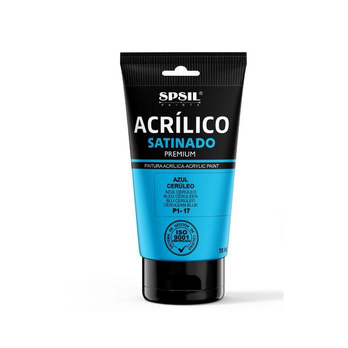 Pintura Acrílica Satinada, Azul Ceruleo 75ml