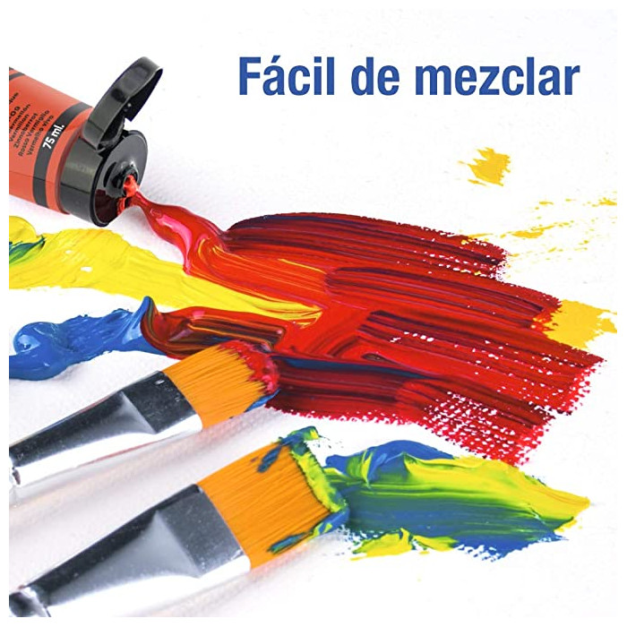 Pinturas Acrílicas para Manualidades y Uso Profesional, Colores, 75ML